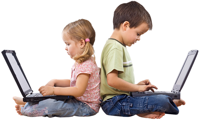 Children learning with Learnaroo Hub