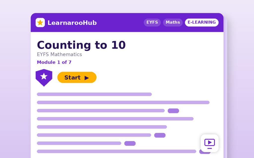 EYFS Mathematics — Module 1: Counting to 10 — featured image