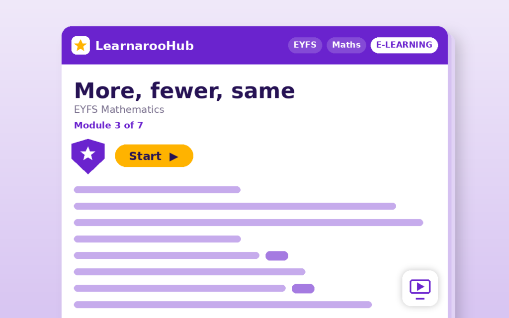 EYFS Mathematics — Module 3: More, fewer, same — featured image
