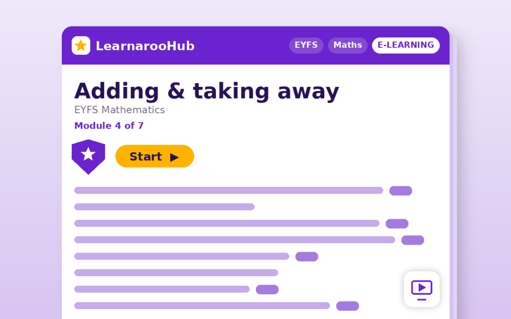 EYFS Mathematics — Module 4: Adding & taking away — featured image