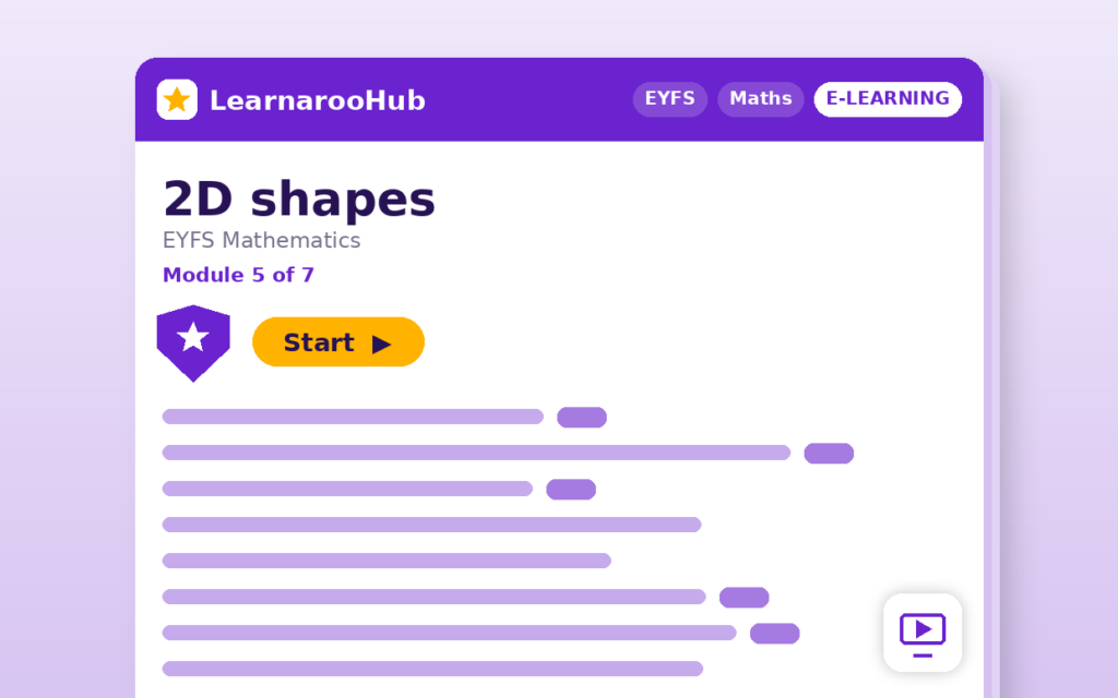 EYFS Mathematics — Module 5: 2D shapes — featured image