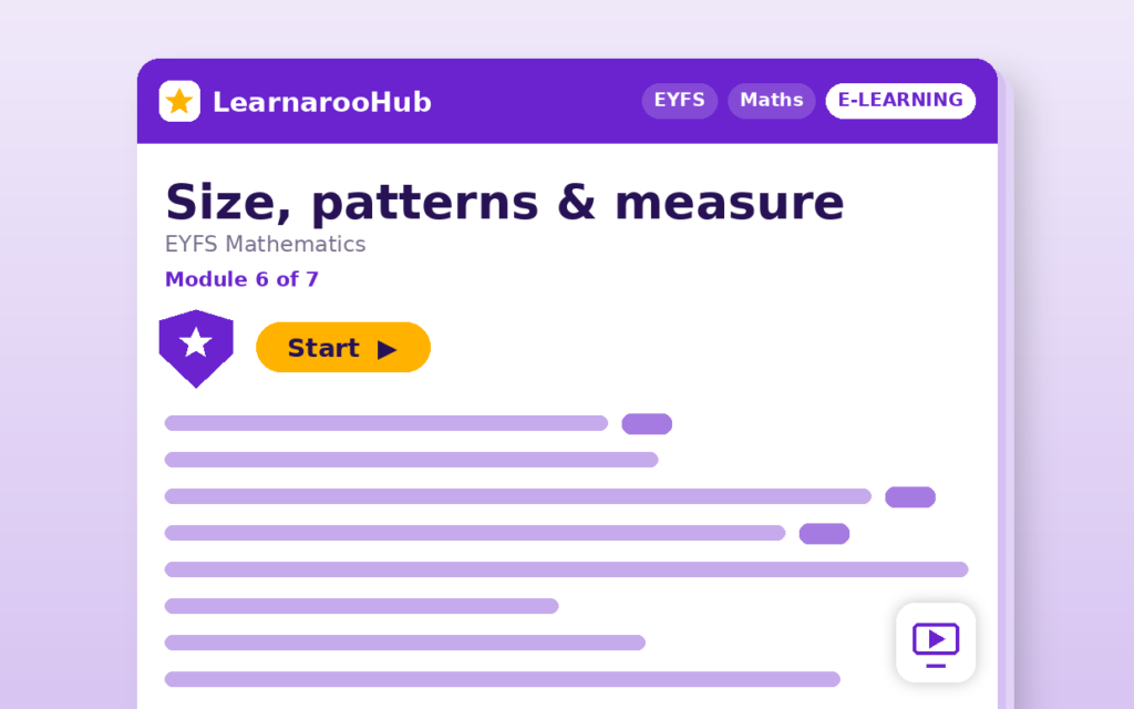 EYFS Mathematics — Module 6: Size, patterns & measure — featured image