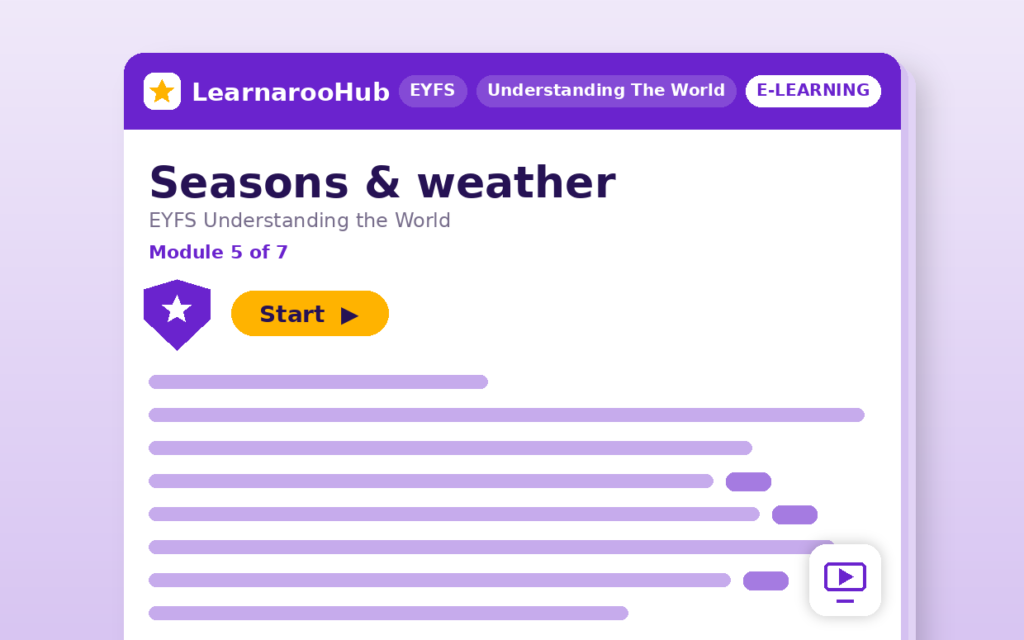 EYFS Understanding the World — Module 5: Seasons & weather — featured image