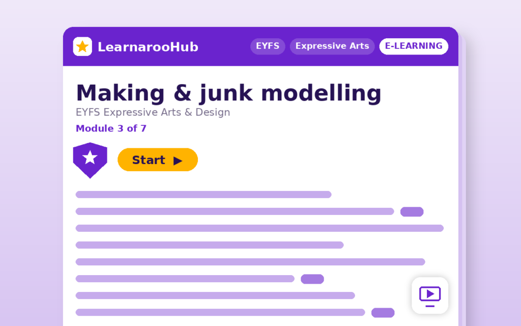 EYFS Expressive Arts & Design — Module 3: Making & junk modelling — featured image