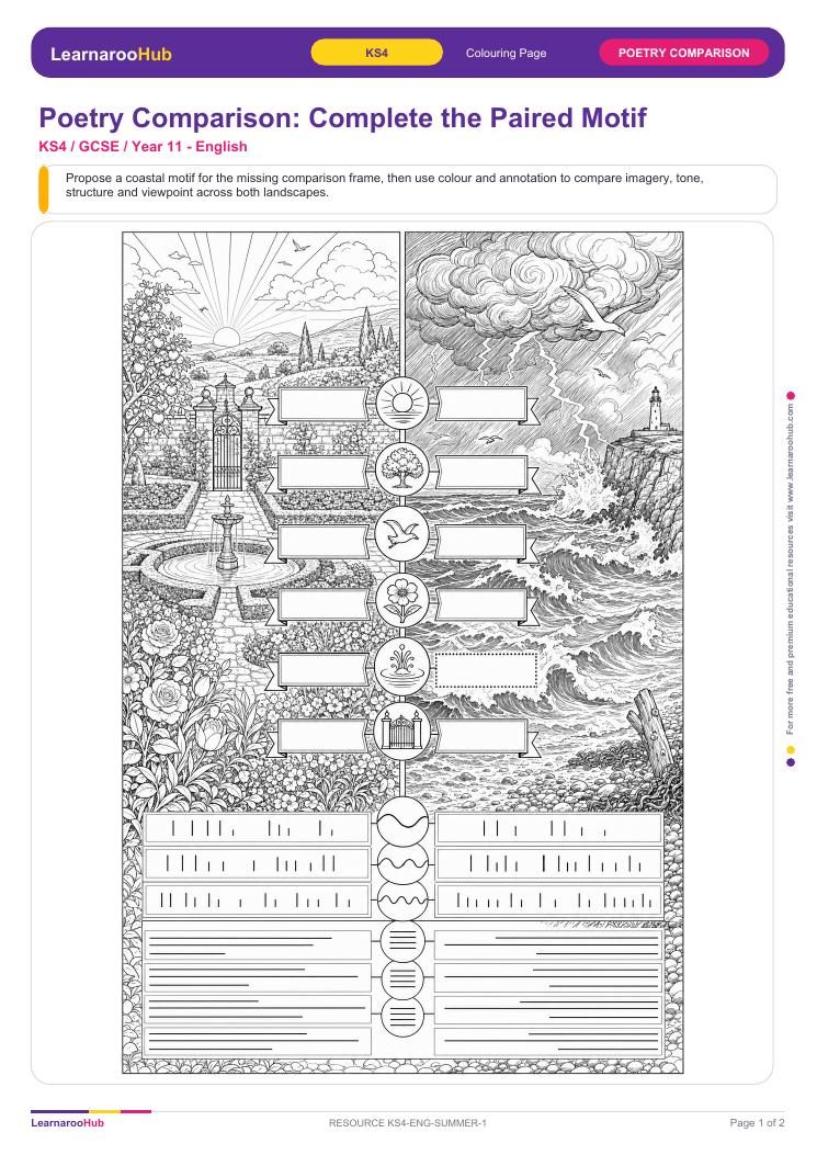 Poetry Comparison: Complete the Paired Motif