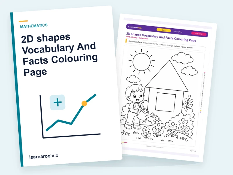 2D shapes Vocabulary And Facts Colouring Page — colouring sheets cover