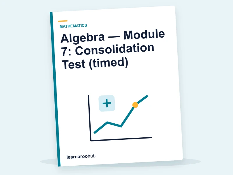 Algebra — Module 7: Consolidation Test (timed) — quiz cover