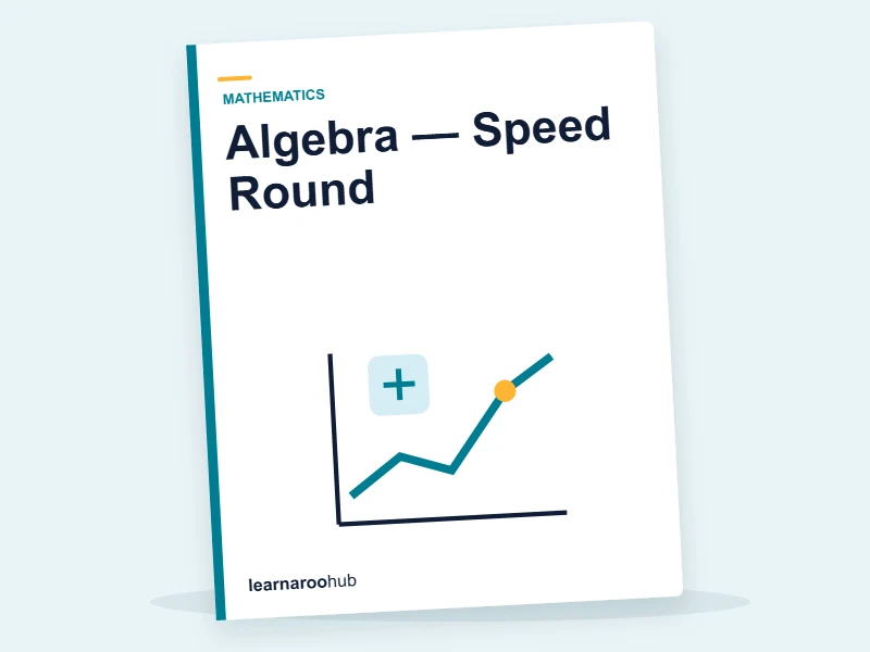 Algebra — Speed Round — quiz cover