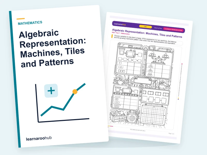 Algebraic Representation: Machines, Tiles and Patterns — colouring sheets cover