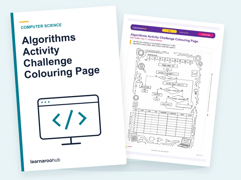 Algorithms Activity Challenge Colouring Page — colouring sheets cover