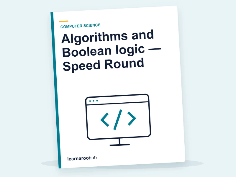 Algorithms and Boolean logic — Speed Round — quiz cover