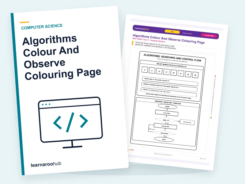Algorithms Colour And Observe Colouring Page — colouring sheets cover
