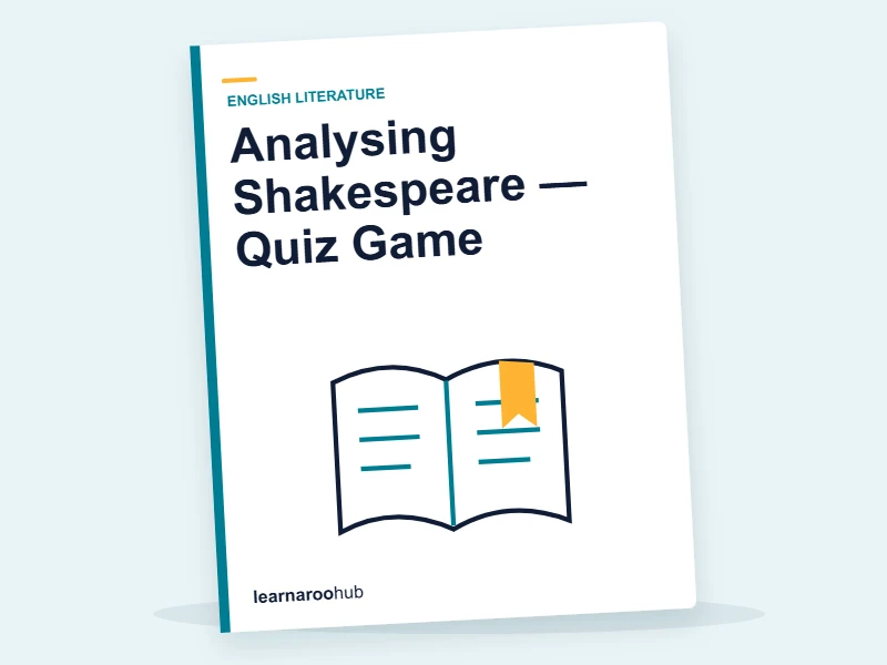 Analysing Shakespeare — Quiz Game — quiz cover
