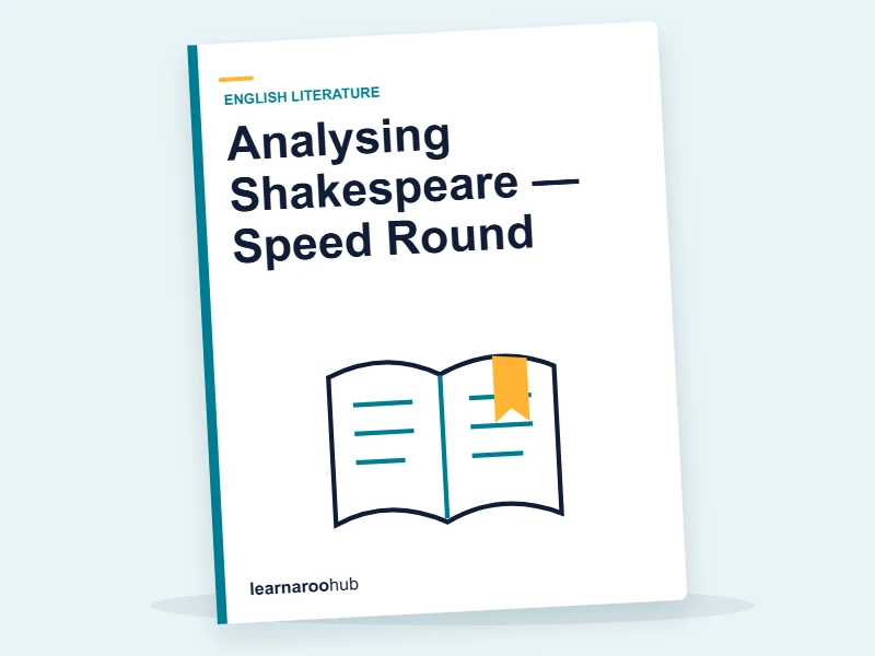 Analysing Shakespeare — Speed Round — quiz cover