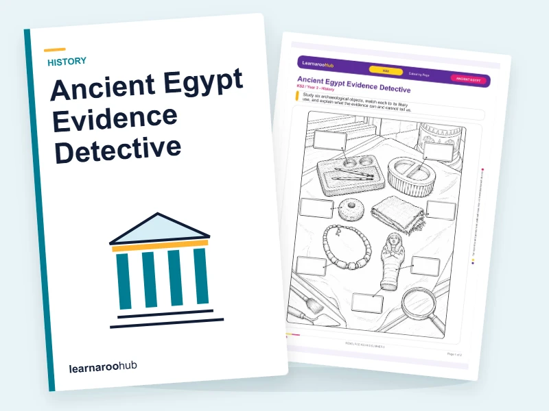 Ancient Egypt Evidence Detective — colouring sheets cover