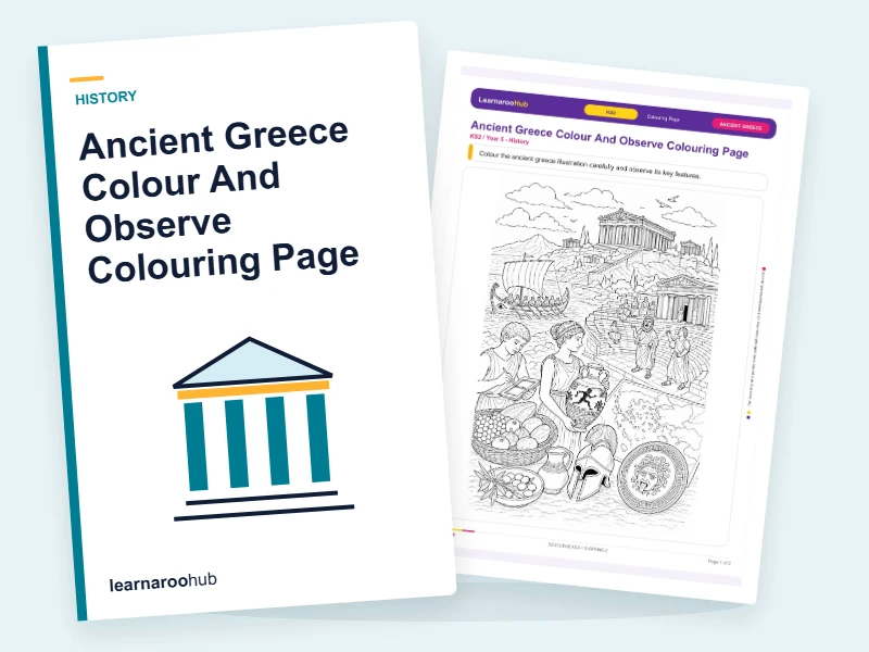 Ancient Greece Colour And Observe Colouring Page — colouring sheets cover