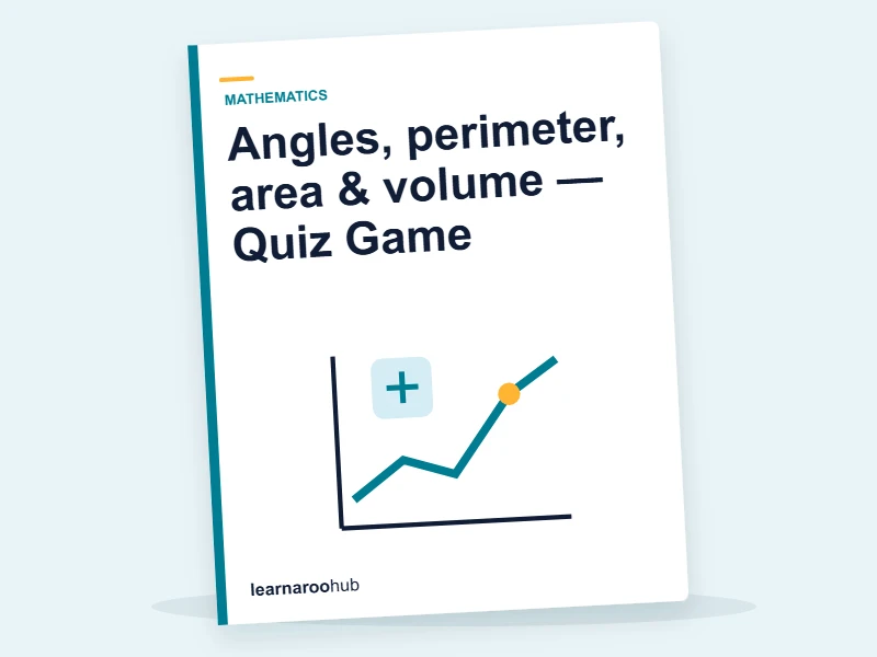 Angles, perimeter, area & volume — Quiz Game — quiz cover