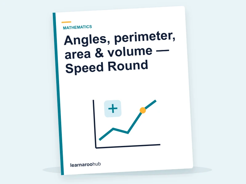 Angles, perimeter, area & volume — Speed Round — quiz cover