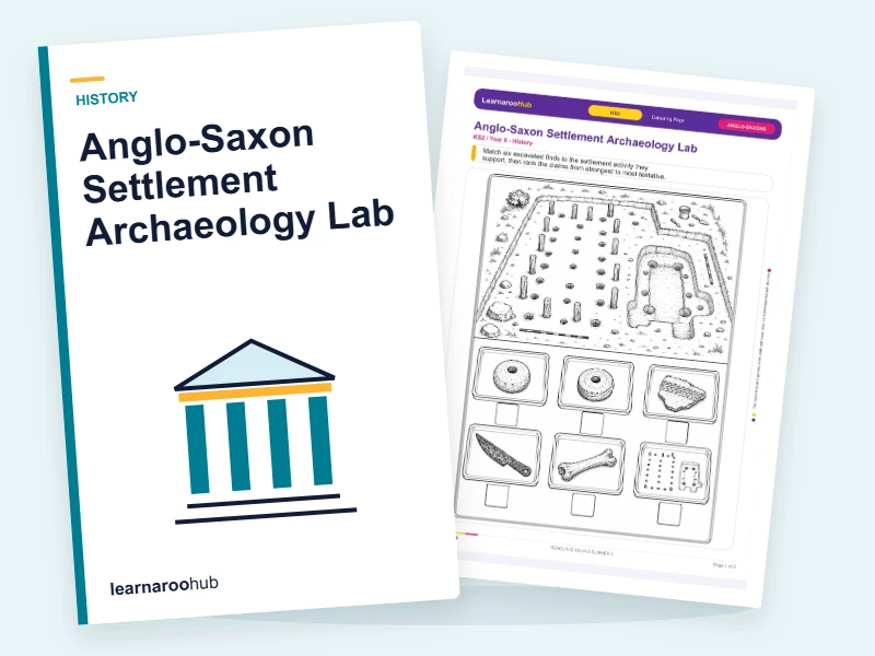 Anglo-Saxon Settlement Archaeology Lab — colouring sheets cover