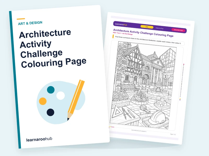 Architecture Activity Challenge Colouring Page — colouring sheets cover