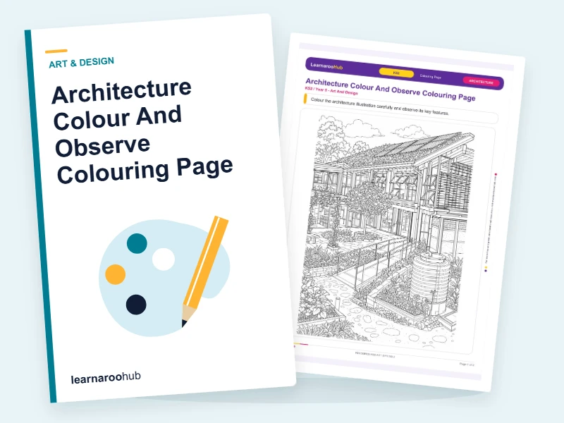 Architecture Colour And Observe Colouring Page — colouring sheets cover