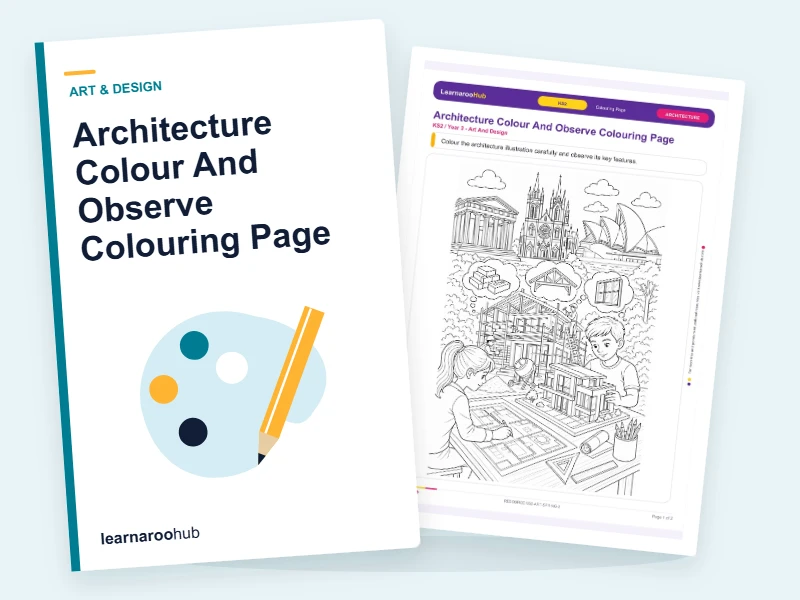 Architecture Colour And Observe Colouring Page — colouring sheets cover