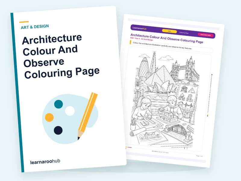 Architecture Colour And Observe Colouring Page — colouring sheets cover