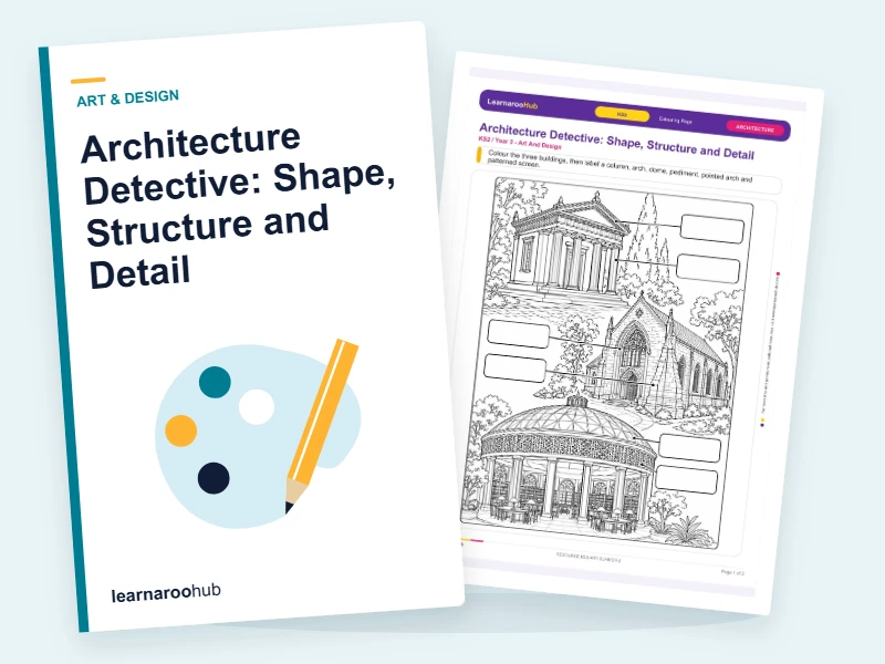 Architecture Detective: Shape, Structure and Detail — colouring sheets cover