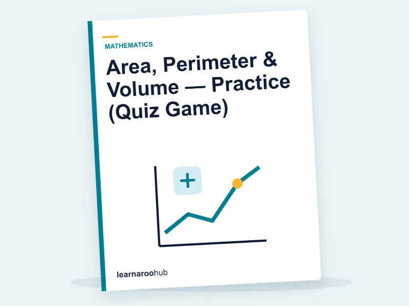 Area, Perimeter & Volume — Practice (Quiz Game) — quiz cover