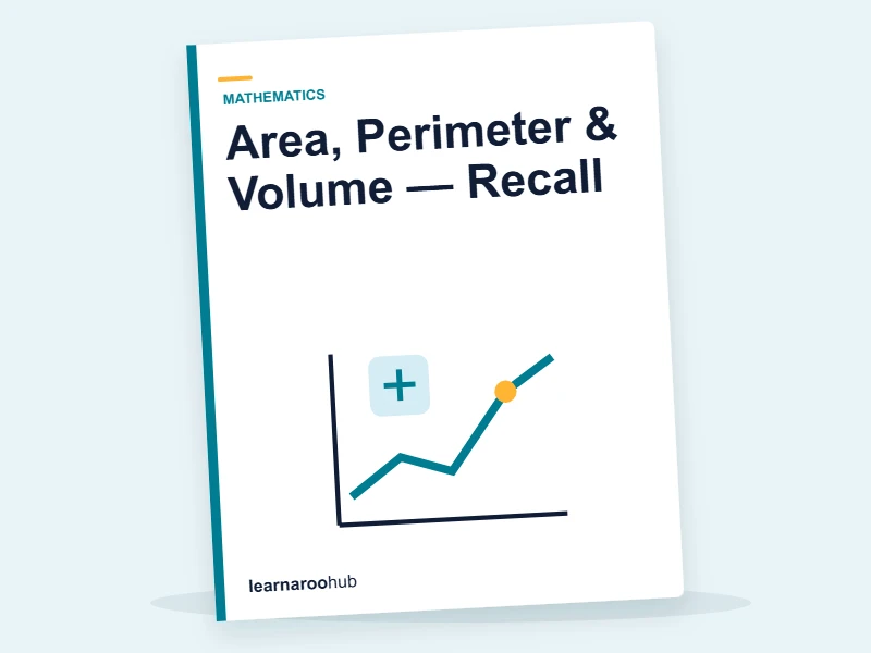 Area, Perimeter & Volume — Recall — quiz cover