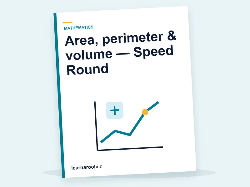 Area, perimeter & volume — Speed Round — quiz cover