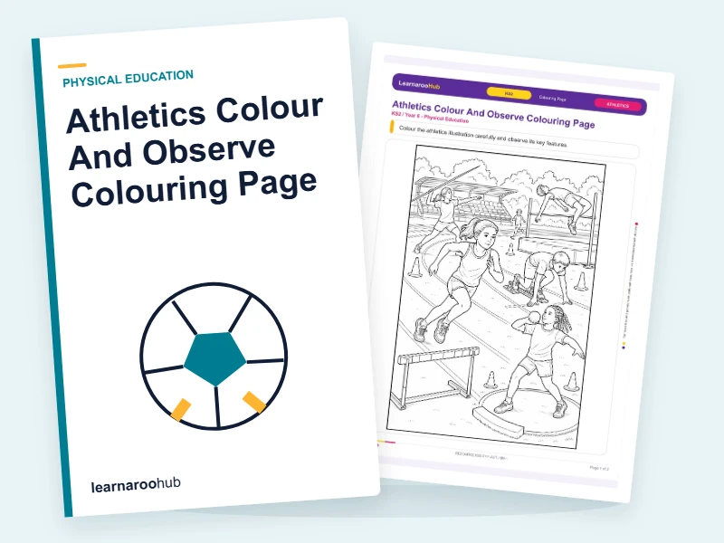 Athletics Colour And Observe Colouring Page — colouring sheets cover