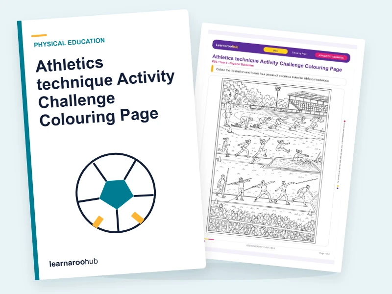 Athletics technique Activity Challenge Colouring Page — colouring sheets cover