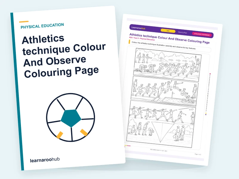 Athletics technique Colour And Observe Colouring Page — colouring sheets cover