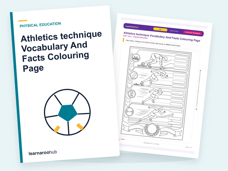 Athletics technique Vocabulary And Facts Colouring Page — colouring sheets cover