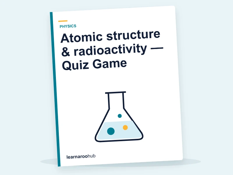 Atomic structure & radioactivity — Quiz Game — quiz cover