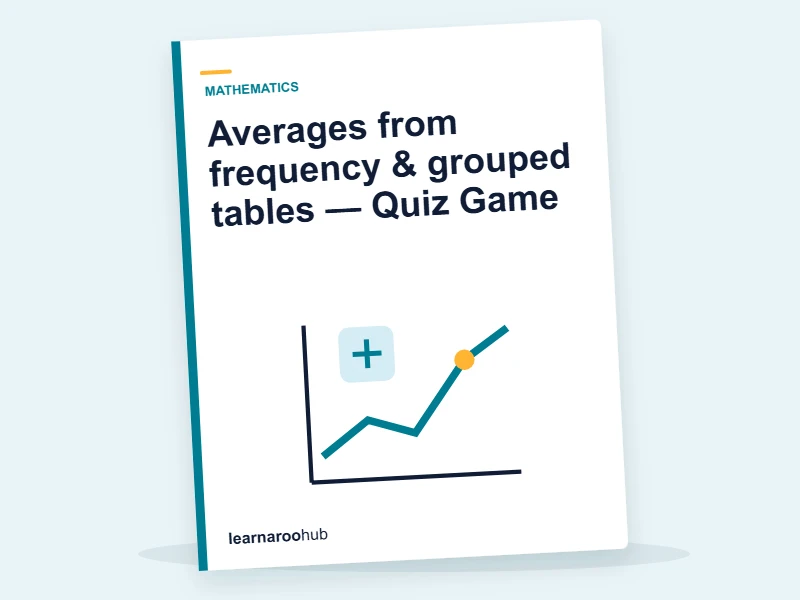 Averages from frequency & grouped tables — Quiz Game — quiz cover