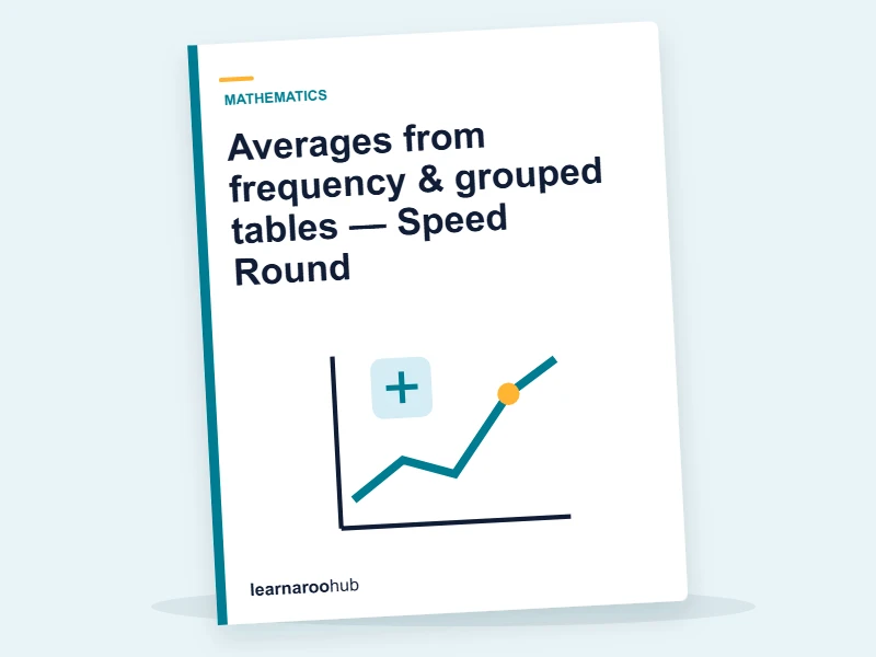 Averages from frequency & grouped tables — Speed Round — quiz cover