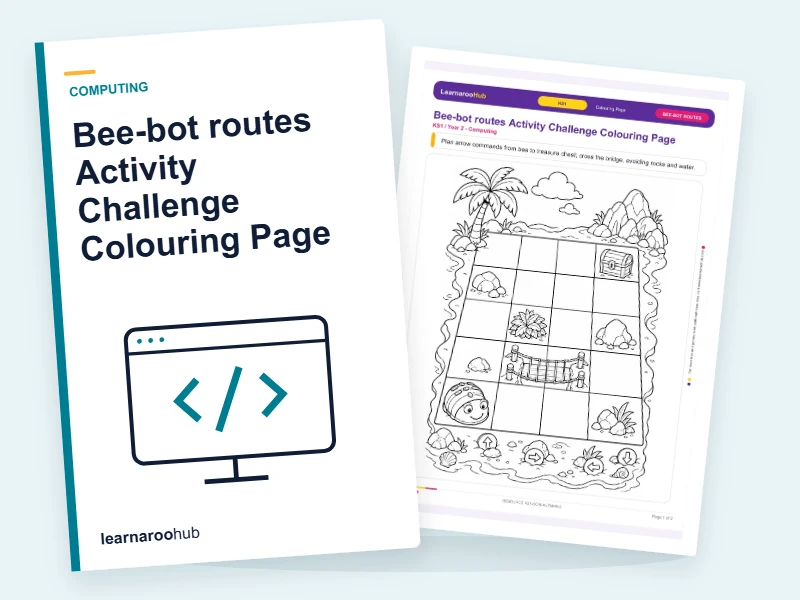 Bee-bot routes Activity Challenge Colouring Page — colouring sheets cover