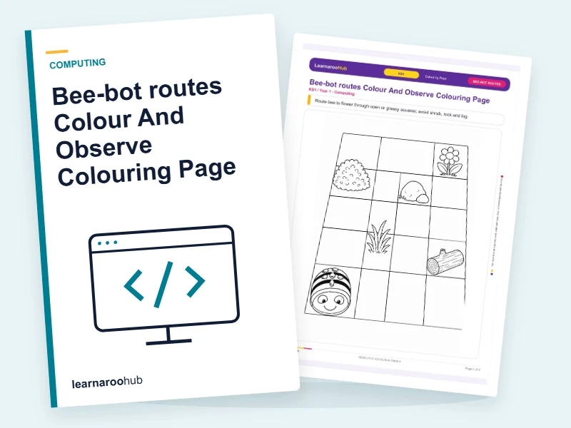 Bee-bot routes Colour And Observe Colouring Page — colouring sheets cover