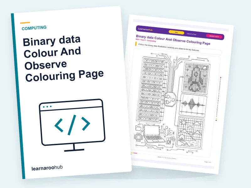 Binary data Colour And Observe Colouring Page — colouring sheets cover