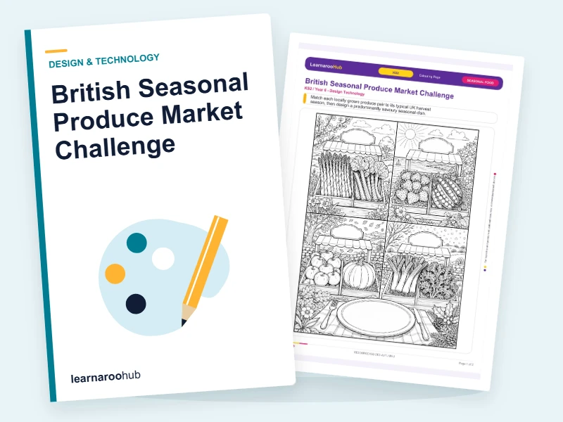 British Seasonal Produce Market Challenge — colouring sheets cover