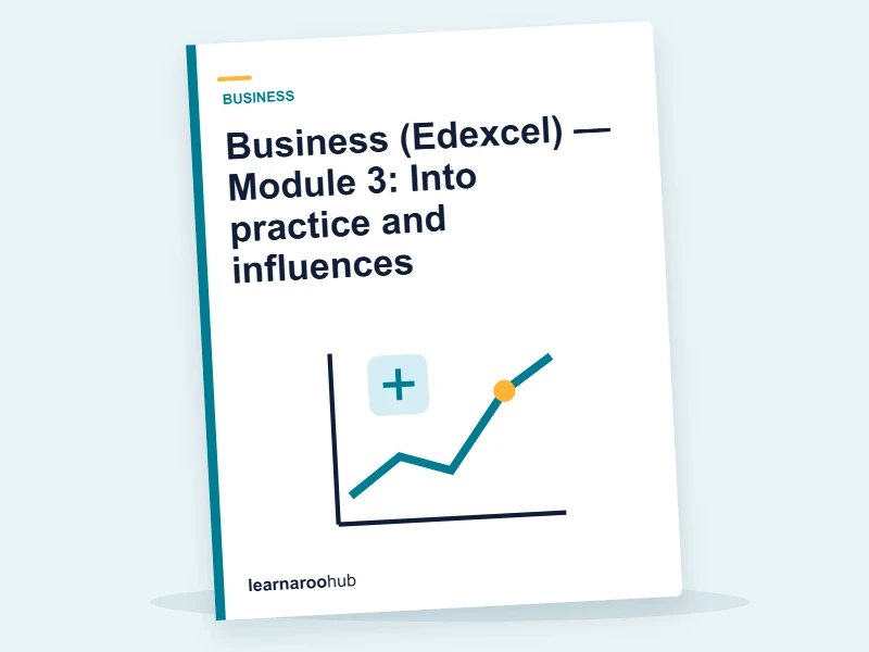 Business (Edexcel) — Module 3: Into practice and influences — e-learning module cover