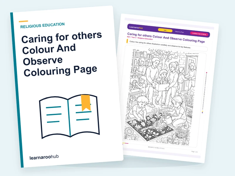 Caring for others Colour And Observe Colouring Page — colouring sheets cover