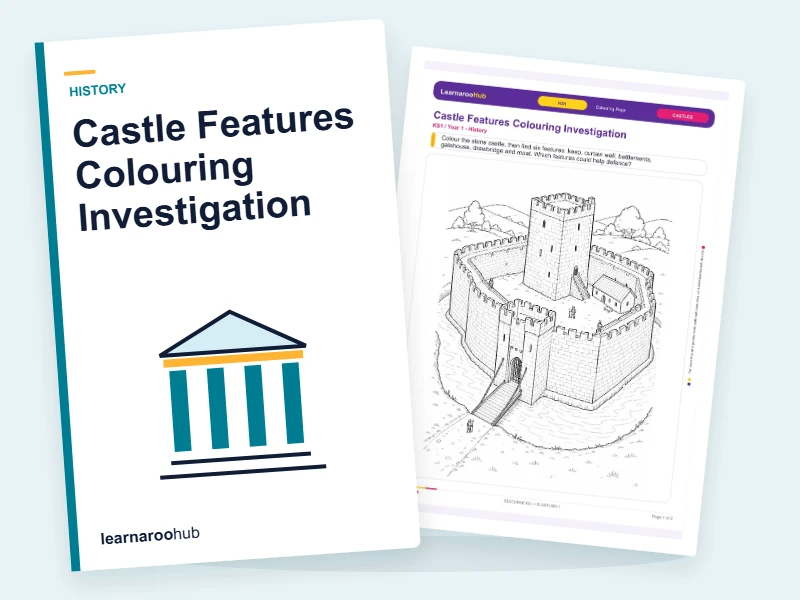 Castle Features Colouring Investigation — colouring sheets cover