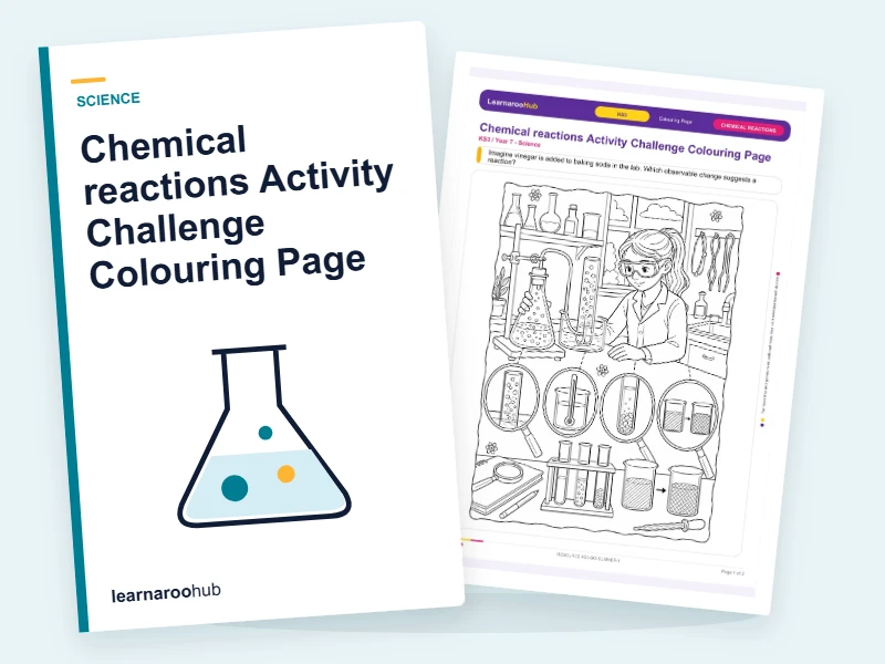Chemical reactions Activity Challenge Colouring Page — colouring sheets cover