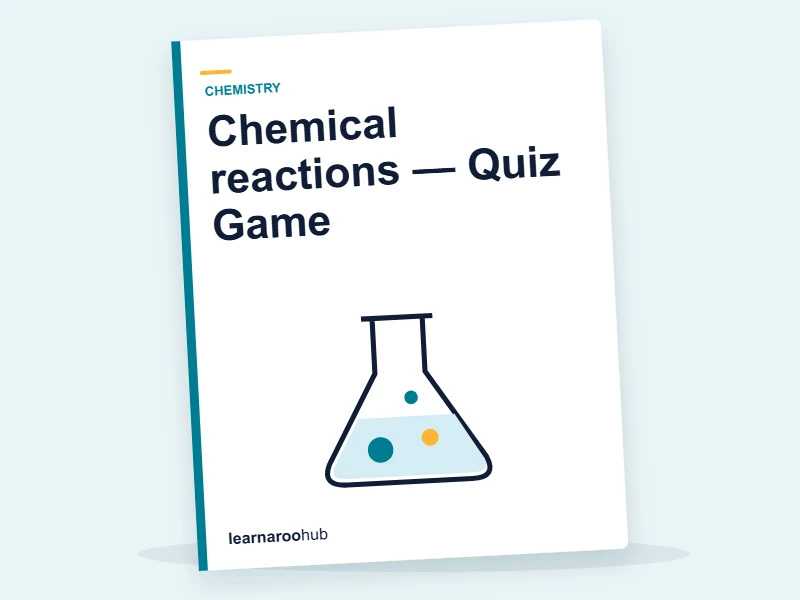 Chemical reactions — Quiz Game — quiz cover