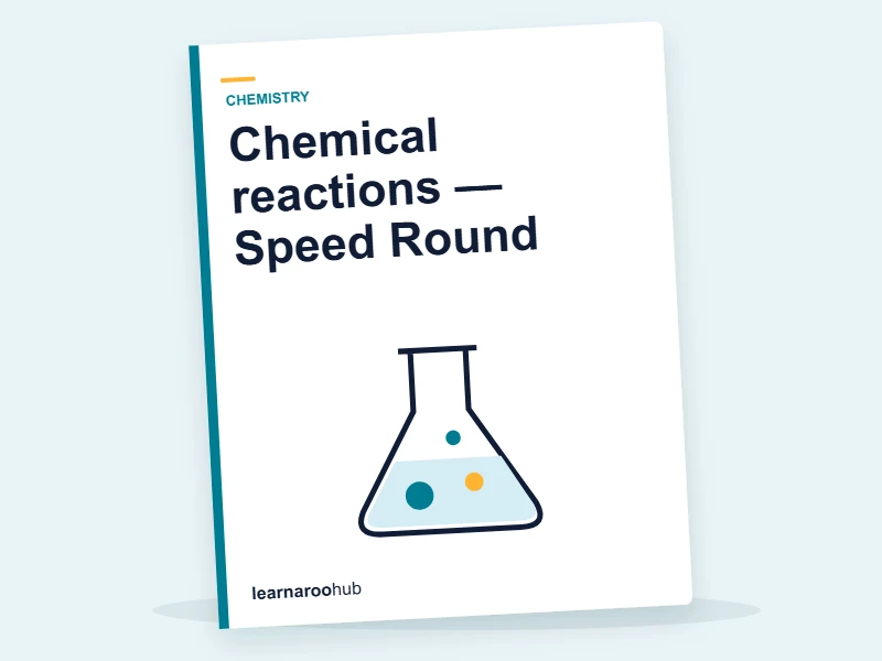 Chemical reactions — Speed Round — quiz cover