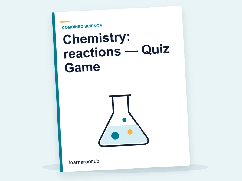 Chemistry: reactions — Quiz Game — quiz cover