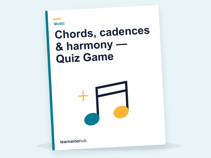 Chords, cadences & harmony — Quiz Game — quiz cover